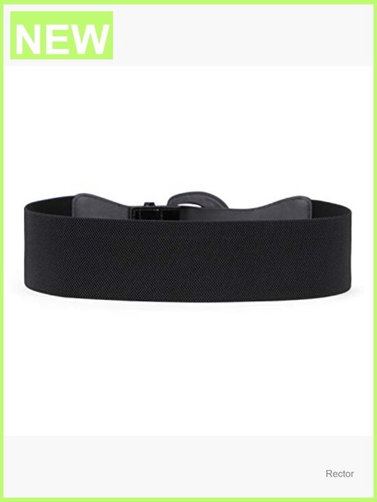 Vintage Chunky Buckle Wide Stretch Waist Belt - Faux Leather High Stretch main image 5